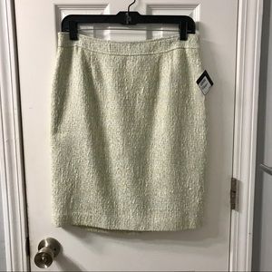 Halogen Pencil Skirt Aqua & Lime Tweed Sz 8 NWT